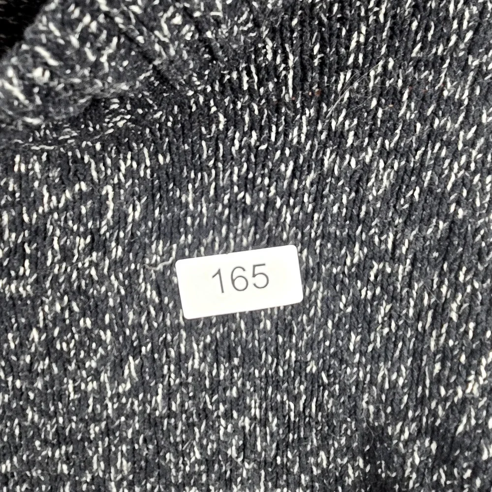 Eddie‎ Bauer Sweater Women M Long Turtleneck Black White Oversize Heavy Weight